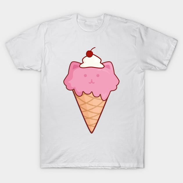 Cherry Meow Ice Cream T-Shirt by fyreriot